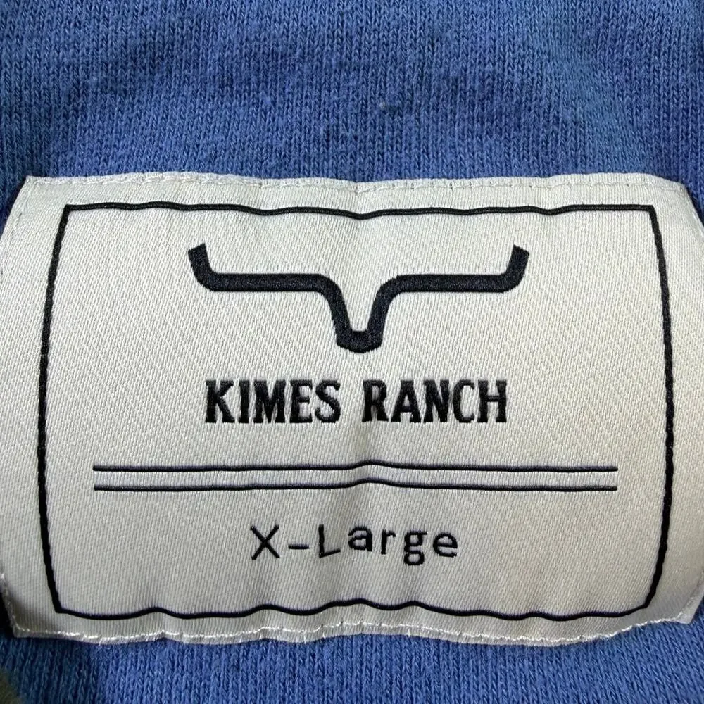 Kimes Ranch Men's XL Green Blue 1/4 Zip Long Sleeve Pullover Western Top Casual